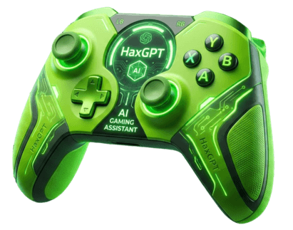 HaxGPT AI Gaming Assistant – gaming controller with AI branding